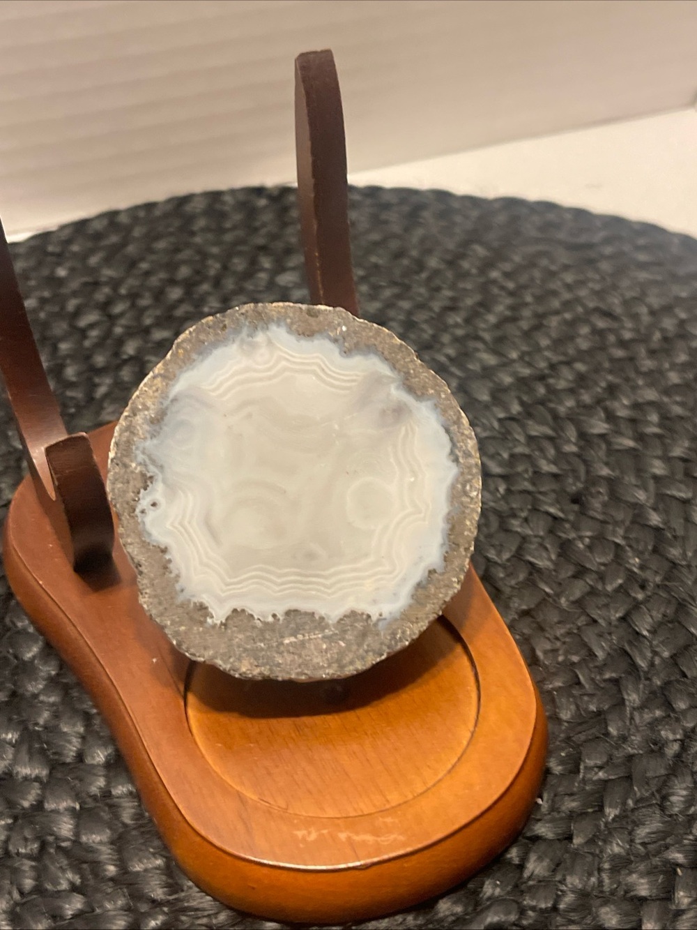 Polished Agate Slice White and Gray